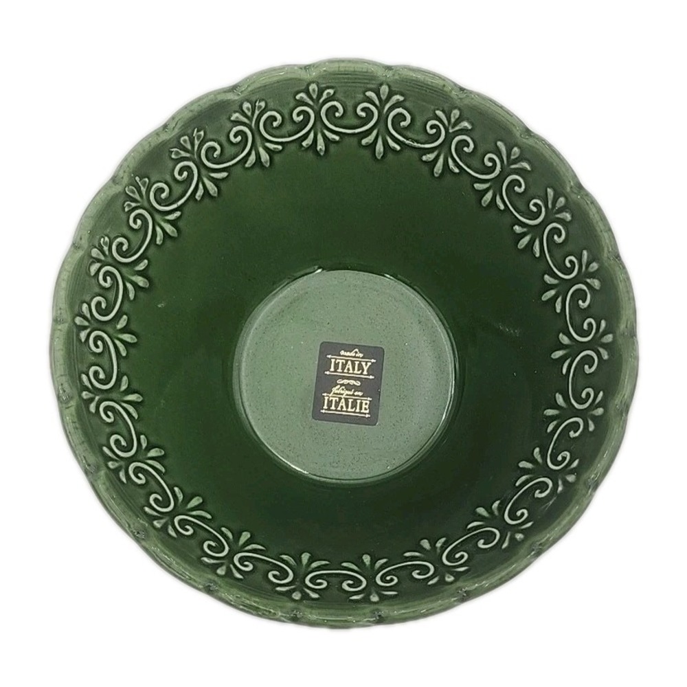 Maioliche Jessica Large 7" Bowl Green Holiday Christmas Made in Italy‎ BRAND NEW